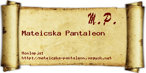 Mateicska Pantaleon névjegykártya
